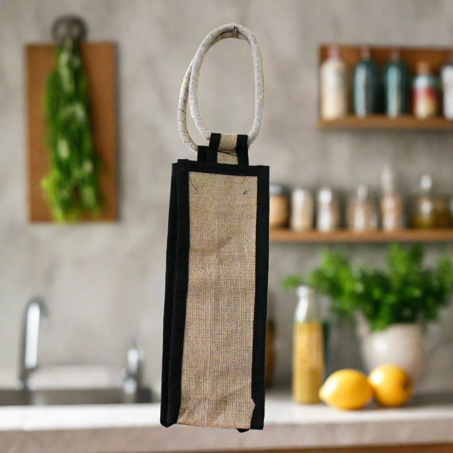 13026 Jute Water Bottle Bag, Wine Bottle Gift Bag / Bottle Carry Bag / Water Bottle Cover Reusable and Eco-friendly And Handle for men & women for Office, Gift Bag (1 Pc) 13026 Jute Water Bottle Bag, Wine Bottle Gift Bag / Bottle Carry Bag / Water Bottle Cover Reusable and Eco-friendly And Handle for men & women for Office, Gift Bag (1 Pc)